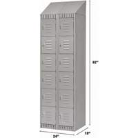 Lockers, 6 -tier, Bank of 2, 24" x 18" x 82", Steel, Grey, Knocked Down Ontario Safety Products