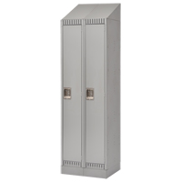 Lockers, Bank of 2, 24" x 18" x 86", Steel, Grey, Knocked Down Ontario Safety Products