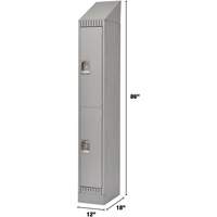 Casiers, 2 niveaux, 12" x 18" x 86", Acier, Gris, D&eacute;mont&eacute; Ontario Safety Products