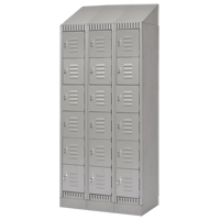 Lockers, 6 -tier, Bank of 3, 36" x 18" x 86", Steel, Grey, Knocked Down Ontario Safety Products