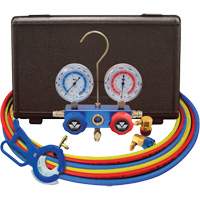 Dual Manifold Gauge Set with 3-in-1 Side Mount Can Tap Valve Ontario Safety Products