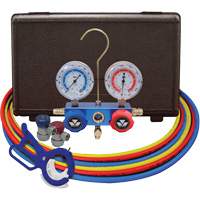 Dual Manifold Gauge Set with Manual Couplers & 3-in-1 Side Mount Can Tap Valve Ontario Safety Products