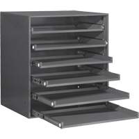 Compartment Box Cabinet, Steel, 6 Slots, 20-5/16" W x 15-15/16" D x 21-7/8" H, Grey FM006 | Ontario Safety Product