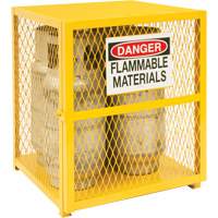 Gas Cylinder Storage Cabinet, 4 Cylinder Capacity, 30" W x 30" D x 35" H, Yellow Ontario Safety Products