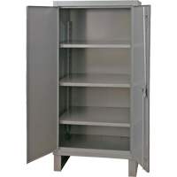 Extra Heavy-Duty Cabinet, Steel, 3 Shelves, 66" H x 36" W x 24" D, Grey Ontario Safety Products