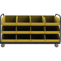 Mobile Tub Rack, Double-sided, 12 bins, 78" W x 18" D x 47" H Ontario Safety Products