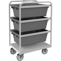 Mobile Tub Rack, Double-sided, 3 bins, 26" W x 18" D x 42" H FM028 | Ontario Safety Product