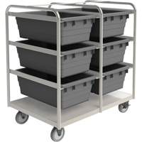 Mobile Tub Rack, Double-sided, 6 bins, 26" W x 36" D x 42" H Ontario Safety Products