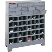 Modular Small Parts Storage Unit, Steel, 18 Drawers, 33-3/4" x 12-1/4" x 40-1/2", Grey FN374 | Ontario Safety Product