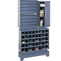 Modular Small Parts Storage Unit, Steel, 8 Drawers, 33-3/4" x 12-1/4" x 59-5/8", Grey Ontario Safety Products