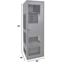 Casier pour &eacute;quipement avec porte, Acier, 24" la x 18" p x 72" h, Gris Ontario Safety Products