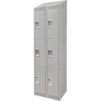 Casiers, 3 niveaux, Bloc de 2, 24" x 18" x 82", Acier, Gris, D&eacute;mont&eacute; Ontario Safety Products