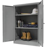 Counter-High Storage Cabinet, Steel, 2 Shelves, 42" H x 30" W x 15" D, Grey Ontario Safety Products