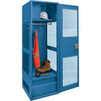Gear Locker with Door, Steel, 24" W x 18" D x 72" H, Dark Blue Ontario Safety Products