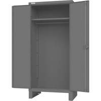 Armoire avec barre de suspension et portes encastr&eacute;es standards , Acier, 78" h x 36" la x 24" P, Gris Ontario Safety Products