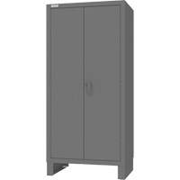 Armoire avec barre de suspension et portes encastr&eacute;es standards , Acier, 78" h x 36" la x 24" P, Gris Ontario Safety Products
