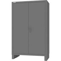 Armoire avec barre de suspension et portes encastr&eacute;es standards, Acier, 78" h x 48" la x 24" P, Gris Ontario Safety Products
