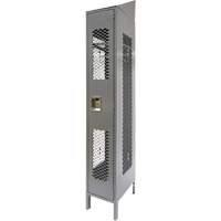 Vented Lockers, 12" x 18" x 88", Steel, Grey, Knocked Down, Perforated Ontario Safety Products