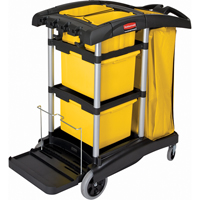 Microfibre Janitor Carts, 48-1/4" x 22" x 44", Plastic, Black JB487 | Ontario Safety Product