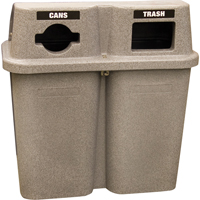 Recycling Containers Bullseye, Curbside, Plastic, 2 x 22 US gal. Ontario Safety Products