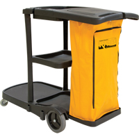 Janitor Cleaning Cart, 51" x 20" x 38", Plastic, Black JG813 | Ontario Safety Product