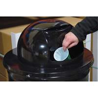 Drum Waste Disposal Top, Dome Lid, Metal, Fits Container Size: 23-1/2" Dia. JL022 | Ontario Safety Product