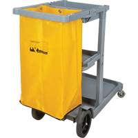 Janitor Cart, 44" x 20" x 38", Plastic, Grey JN515 | Ontario Safety Product