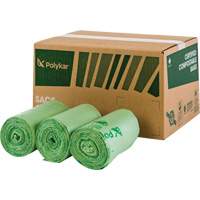 Certified Compostable Bags, Regular, 35" L x 50" W, Green, 100 Qty/Pkg. JN598 | Ontario Safety Product