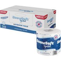 Snow Soft Premium Toilet Paper, 2 Ply, 600 Sheets/Roll, 145' Length, White Ontario Safety Products
