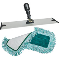 Dust Mop Pad & Frame, Hook and Loop Style, Polyester, 18" L x 5-3/4" W Ontario Safety Products