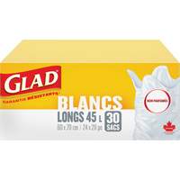 Sacs &agrave; ordures hauts 45 L sans parfum, R&eacute;gulier, 24" la x 28" lo, Blanc Ontario Safety Products
