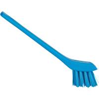 Brosse avec rebord grattoir, Soies Ferme, Longueur de 6", Bleu Ontario Safety Products