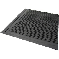Outdoor Mat, Rubber, Scraper Type, Solid Pattern, 3' x 5', Black JP681 | Ontario Safety Product
