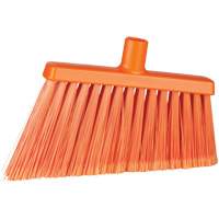Angle Head Broom, Stiff/Split Bristles, 11-2/5", Polyester/Polypropylene/PVC/Synthetic, Orange JP824 | Ontario Safety Product