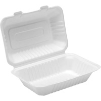 Compostable Hinged Food Containers, Bagasse, Recantgular JP904 | Ontario Safety Product