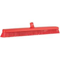 Heavy-Duty Push Broom, Fine/Stiff Bristles, 24", Red JQ214 | Ontario Safety Product