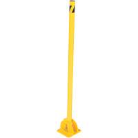 Fold-Down Bollards, Steel, 42" H x 1-3/4" W, Yellow KH819 | Ontario Safety Product