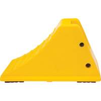 Wheel Chocks with Rubber Tread, Polyurethane, Yellow, 11-1/4" W x 21" D x 12-1/4" H Ontario Safety Products