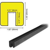 G Profile 5M Edge Protection Bumper Guard, 2' Long Ontario Safety Products