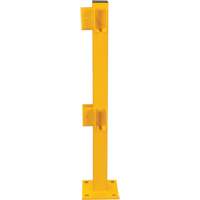 Corner Post for Light-Duty Guard Rails, Steel, 42" H, Safety Yellow Ontario Safety Products