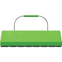 Cale de roue pour avion Checkers Safety SafeRay avec poign&eacute;e &agrave; c&acirc;ble & patin en caoutchouc, Ur&eacute;thane, Vert fluorescent, 24" la x 8" p x 6" h Ontario Safety Products