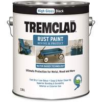 Tremclad&reg; Water-Based Rust Paint, 3.78 L, Gallon, Black Ontario Safety Products