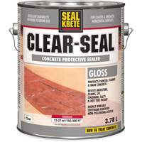 Seal-Krete&reg; Protective Sealer, 3.78 L, Water-Based, Gloss, Clear Ontario Safety Products