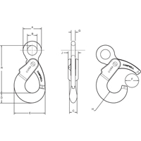 Crochets de s&eacute;curit&eacute; &agrave; oeil &agrave; verrouillage automatique en acier alli&eacute; Ontario Safety Products