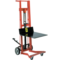 Hydraulic Platform Lift Stacker, Foot Pump Operated, 750 lbs. Capacity, 54" Max Lift LU509 | Ontario Safety Product