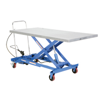 Pneumatic Hydraulic Scissor Lift Table, Steel, 63" L x 31-1/2" W, 1000 lbs. Cap. LV470 | Ontario Safety Product