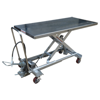 Table &eacute;l&eacute;vatrice &agrave; ciseaux hydraulique pneumatique, Acier inoxydable, 63" lo x 31-1/2" la, Cap. 1000 lb Ontario Safety Products