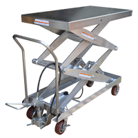 Table &eacute;l&eacute;vatrice &agrave; ciseaux hydraulique pneumatique, Acier inoxydable, 47-1/4" lo x 24" la, Cap. 1500 lb Ontario Safety Products