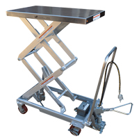 Table &eacute;l&eacute;vatrice &agrave; ciseaux hydraulique pneumatique, Acier inoxydable, 32-1/2" lo x 19-3/4" la, Cap. 1000 lb Ontario Safety Products
