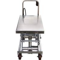 Pneumatic Hydraulic Scissor Lift Table, Stainless Steel, 35-1/2" L x 20" W, 800 lbs. Cap. LV479 | Ontario Safety Product